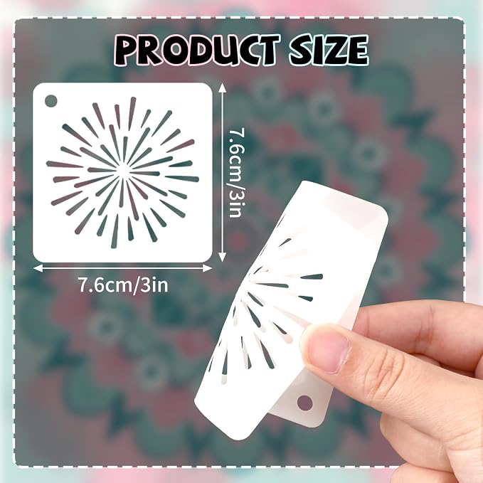 JULMELON 20 PCS Mandala Stencil, 3 Inch Mandala Stencils - Image 2