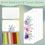 DSYIL Blank Bookmarks Making Kit, 50 Colorful Tassels, 5.5 x 2 inches - Image 4