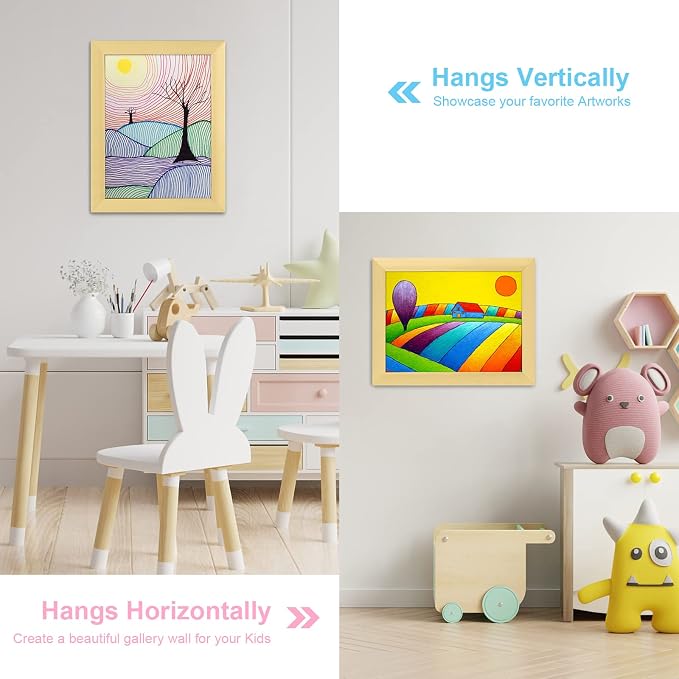 Kids Art Frames, 8.5x11 Front Opening Kids Artwork Frames Changeable, Holds 50 - Image 2