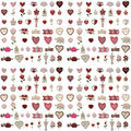 Valentine's Day Heart Charms Set, Decorative Rose and Flower Designs by Sailanzi