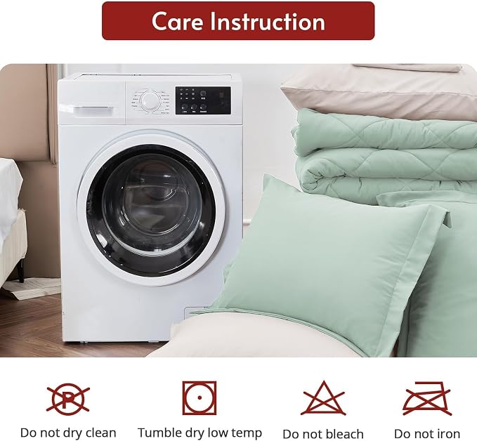 MUXHOMO 7 Pieces King Comforter Set, Reversible Bed in a Bag King Size - Image 9