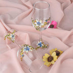 Simcat Handmade Painted Enamel Flower Glass Wine Glasses Transparent Refined - Image 4