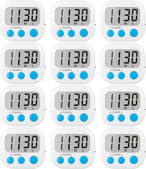 12 Pack Digital Kitchen Timers for Cooking Magnetic Timer for Cooking Loud by AOUCE