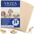 24 Pack Basswood Sheets for Crafts 12x18x1/8 Inch, 3mm Thick Unfinished Plywood by VKIZA