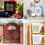 Mandala Stenils for Painting on Wood, Plastic Reusable Rangoli Stencils for DIY - Image 3