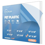 CALPALMY 5-Pack 16x20 Clear PET Plastic Sheets, 0.04" Thick Flexible by CalPalmy
