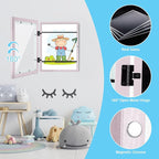 Kids Art Frames, 8.5x11 Front Opening Kids Artwork Frames Changeable, Pale Pink - Image 6