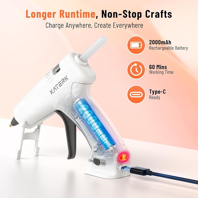 Katerk 3.7V Cordless Hot Glue Gun Kit - Image 5