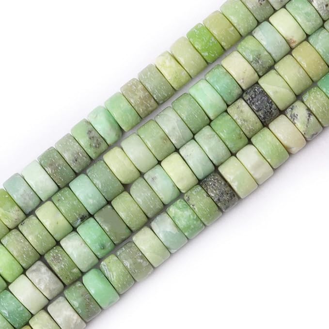 Natural Stone Heishi Beads for Necklace Making, 4 mm x 2 mm Small Flat Round by YUGDRUZY
