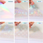 36 Sheets Holographic Laminate Sheets Clear Self Adhesive Sticker Paper | - Image 3