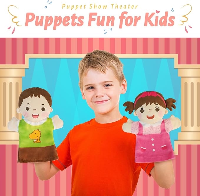 6 Pcs Family Hand Puppets for Kids 9.8 Inch Family Members Puppet Set Mom - Image 4