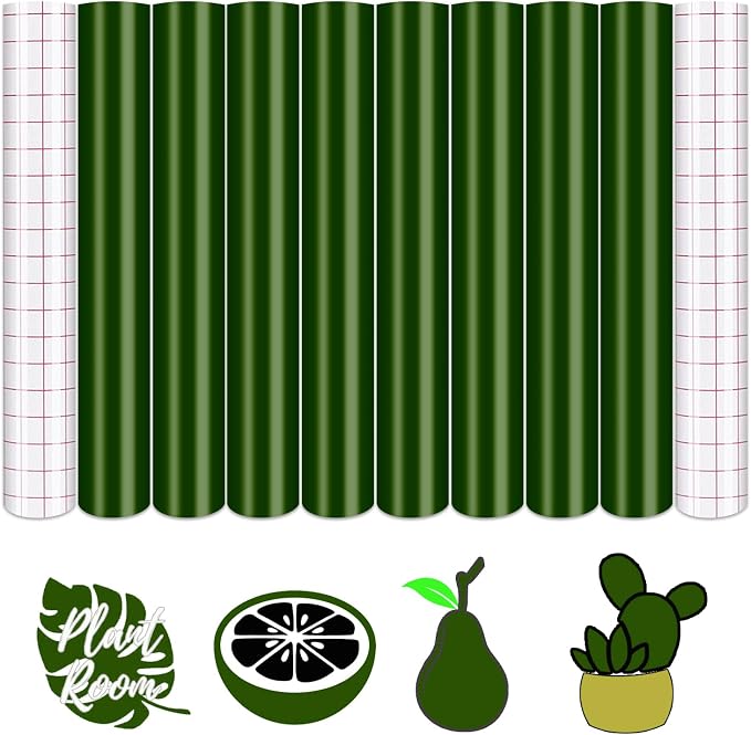 Tintnut Dark Green Permanent Vinyl Self Adhesive Vinyl 8 Sheets 12''x10'' | by Tintnut