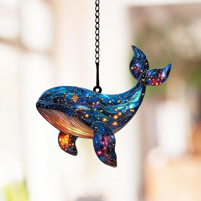 Ocean Whale Acrylic Suncatcher Window Hanging Sea Life Decor Beach Lover Gift by Unknown