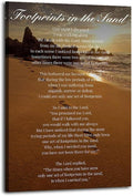 Footprints on The Beach Inspirational Poems Inspirational Quotes Poster Art by Unknown