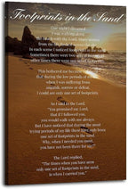 Footprints on The Beach Inspirational Poems Inspirational Quotes Poster Art by Unknown