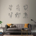 ORIGACH 9PCS 11.8x11.8inch Modern Minimalist Abstract Women Stencil, Floral - Image 4