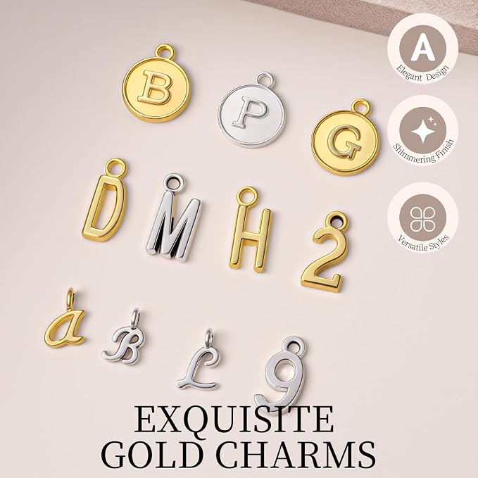 LEOBRO Letter Charms, Jewelry Making Supplies, - Image 5