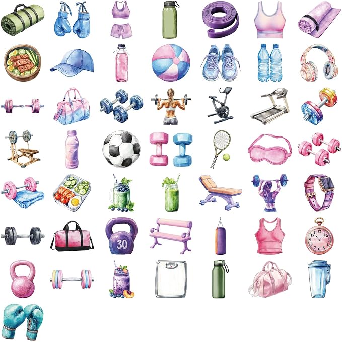 50Pcs Aesthetic Fitness Stickers, Waterproof Vinyl Workout Equipment - Image 6
