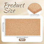 OLYCRAFT 4Pcs Rectangle Bulletin Boards 6x12 Inch Non Self-Adhesive Wood Cork - Image 2