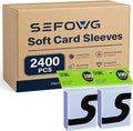2400ct Clear Card Sleeves for Trading Cards, Baseball Sports Soft Sleeves by Unknown