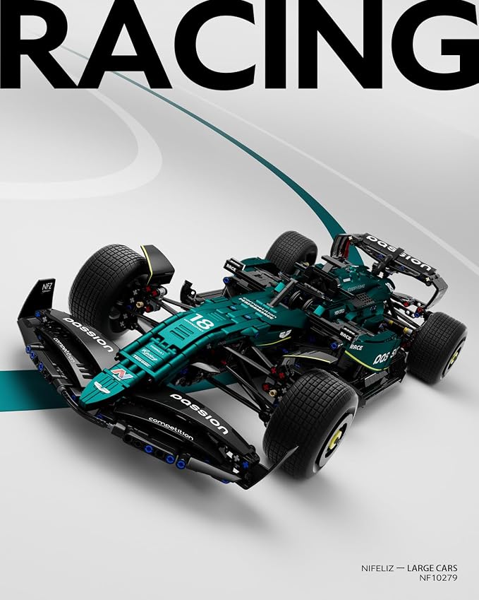 Nifeliz AM24 Formula 1 Racing Car Building Set, 1:8 Scale Collectible Set - Image 5