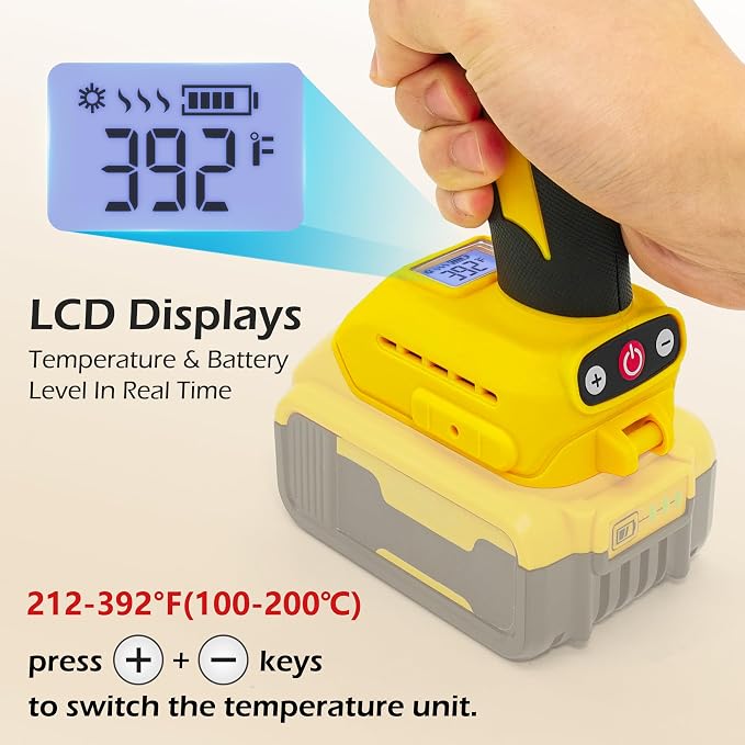 110W Cordless Hot Glue Gun for DeWalt 20V MAX Battery | Temp Adjust, Fast - Image 3