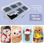 TOAOB 500pcs Round Black Plastic Doll Eyes 4mm 5mm 6mm 8mm 10mm Flatback - Image 6