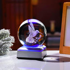 Crystal Ball 3D Engraved Hummingbird - Image 7