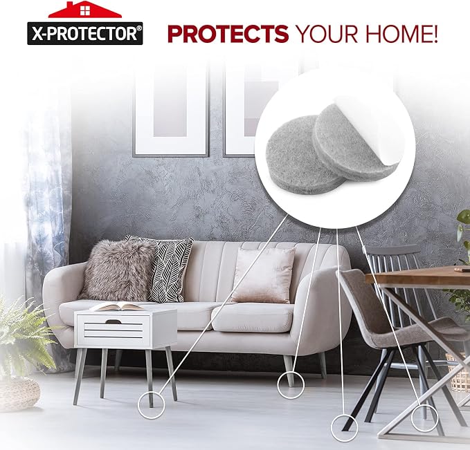 235pcs Gray Felt Furniture Pads X-Protector Huge Quantity of Furniture Pads | - Image 6