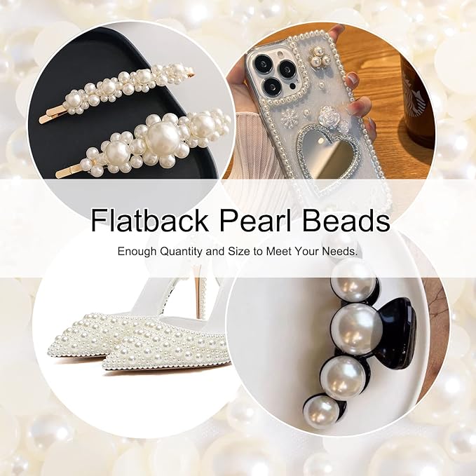 Flatback Pearls Beads for Crafts, Half Pearl Beads for Crafting - Image 6