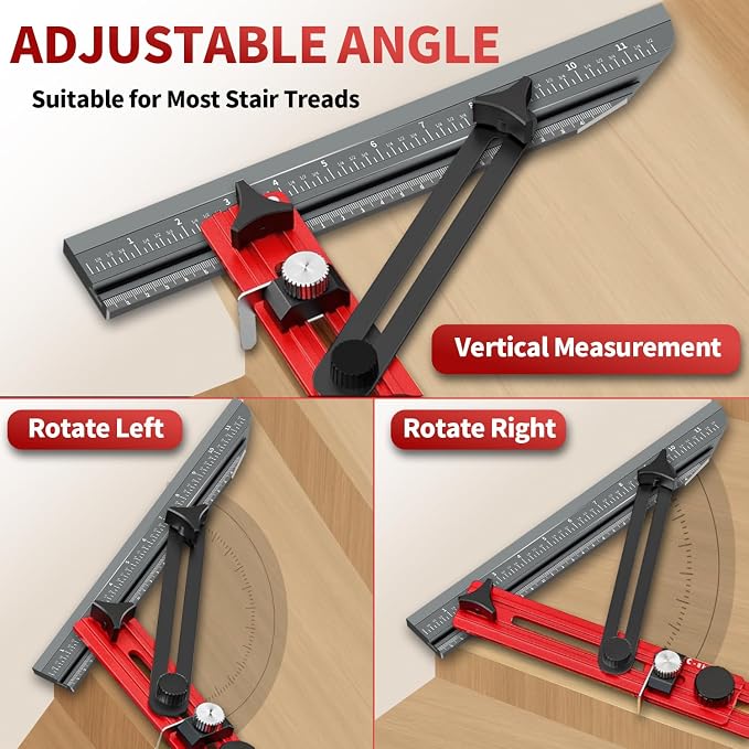 TANYO Stair Tread Template Tool, 8-72 Inches Aluminum Alloy Stair Measuring - Image 2