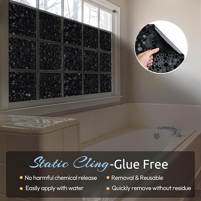 rabbitgoo Total Blackout Window Privacy Film, Sun Light Blocking Privacy Window - Image 5