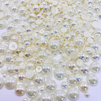 1500PCS 3-14mm Ivory AB Flatback Pearls, 150g Half-Round ABS Pearls - Image 8