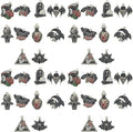Valentine's Day Heart Charms Set, Decorative Rose and Flower Designs by Sailanzi
