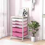 SYKIARIOL Utility Cart with 5 Drawers, Storage Drawer Cart with Wooden Tabletop - Image 8