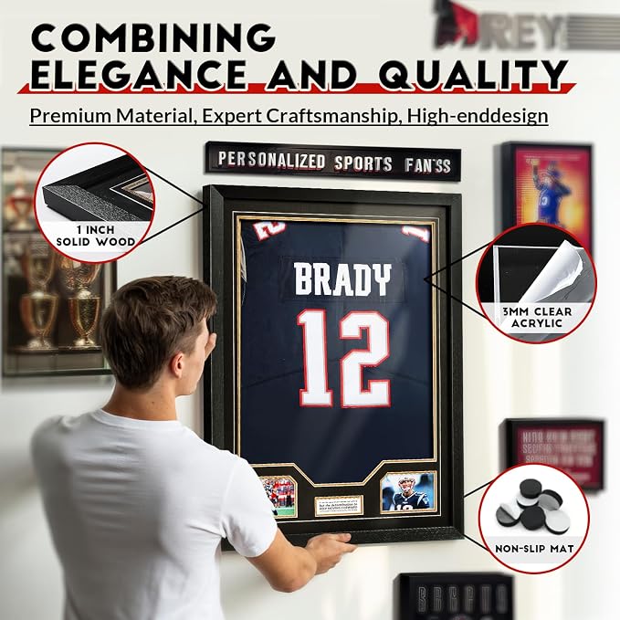 JupDec Jersey Frame Display Case 3 Pack, Large Clear Acrylic Shadow Box - Image 6