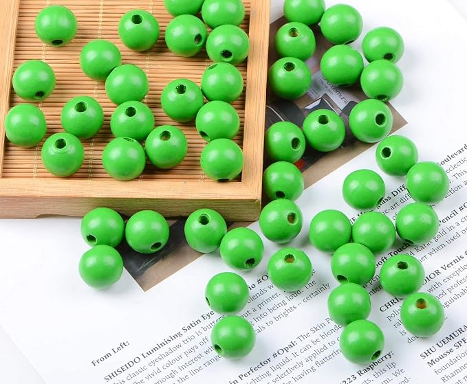 AD Beads Wood Spacer Loose Wooden Craft Beads Big Hole Beads Assorted - Image 4