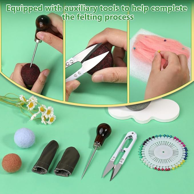 IMZAY Needle Felting Tools, Wool Felting Supplies, Needle Felting Kit - Image 4