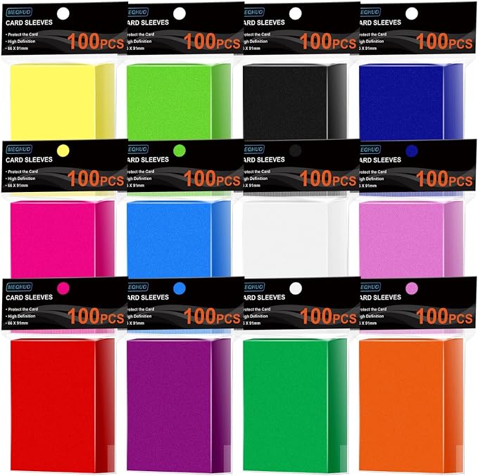 MEQHUO 1200 Count Card Sleeves, 12 Colors 66X91mm Perfect Fit MTG Card Sleeves by Unknown