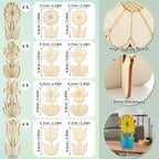 3D Wooden Flower Crafts to Paint, 4 Styles Flowers Ornaments - Image 2
