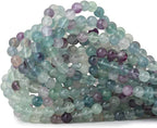 60PCS 6mm Natural Colorful Fluorite Gemstone Round Loose Beads by CHEAVIAN
