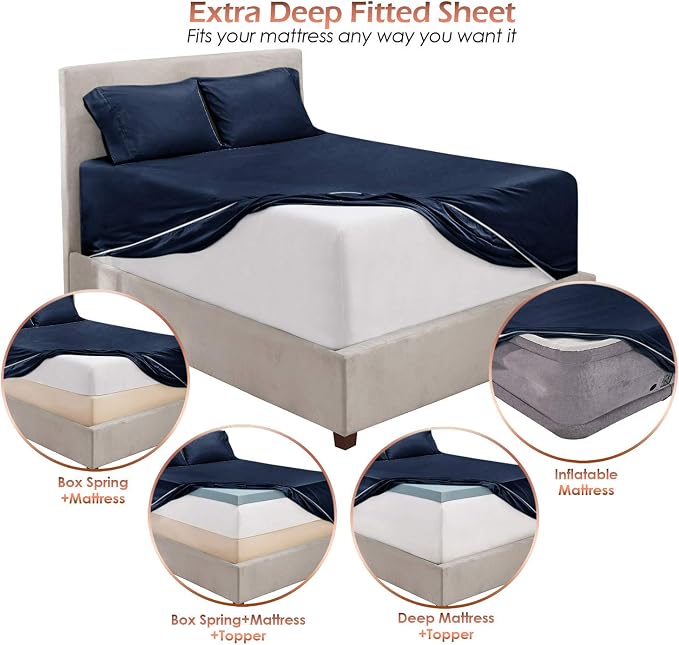 Hearth & Harbor Extra Deep Pocket Queen Sheets Sets - Image 6