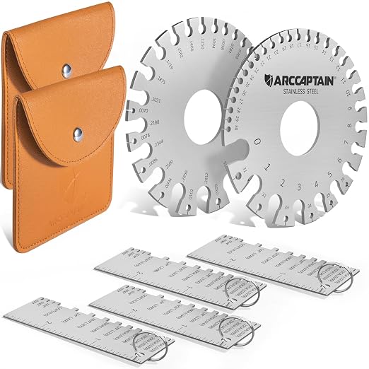 ARCCAPTAIN Metal Gauge Thickness Tool, Metal Thickness Gauge, 2 Sets, Stainless by ARCCAPTAIN