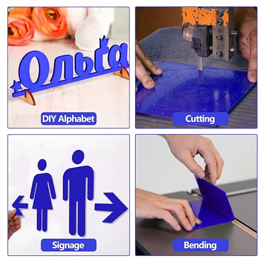 3 Pcs Blue 12 x 12 x 1/8 Inch Acrylic Sheets | Laser Cutting Plastic Plexiglass - Image 3