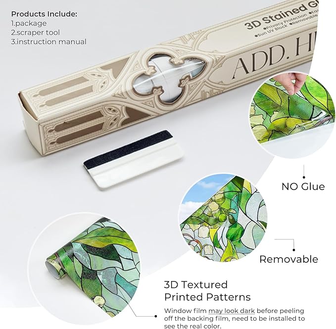 3D Stained Glass Window Film, Decorative Window Privacy Film - Image 4