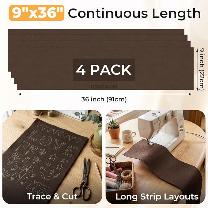 IONTACH 9" X 36" Soft Felt Sheets 1.6mm Thick | Acrylic Felt Fabric - Image 2