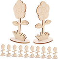 Toyvian 12Pcs Unfinished Wooden Flower Ornaments by Toyvian