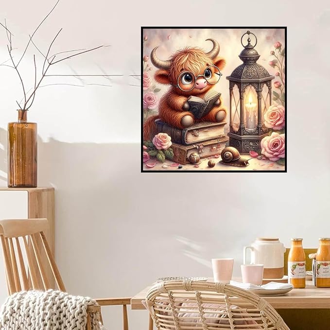 Highland Cow Diamond Art Kits for Adults, 5D Cow Diamond Painting Kits for - Image 2