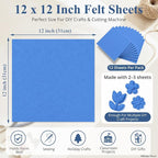 12" x 12" Felt Sheets for Crafts, 2mm Stiff Felt Fabric, Sky Blue | 2mm Thick - Image 3