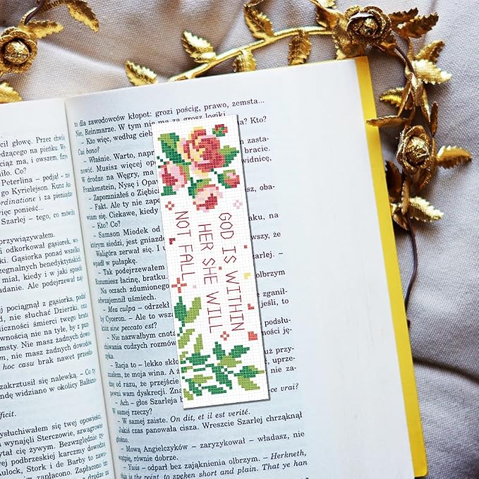 FREEBLOSS 6 Set Cross Stitch Bookmark Kits Stamped Embroidery Kit Bookmarks DIY - Image 5